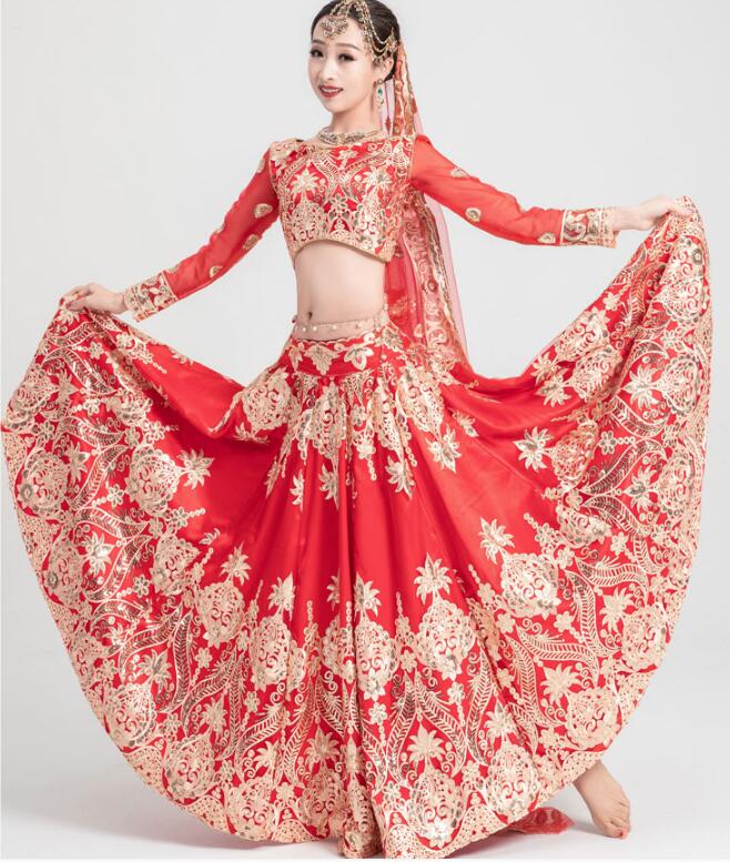Salwar Kameez Set - Ricamo con paillettes Sari indiano Abito