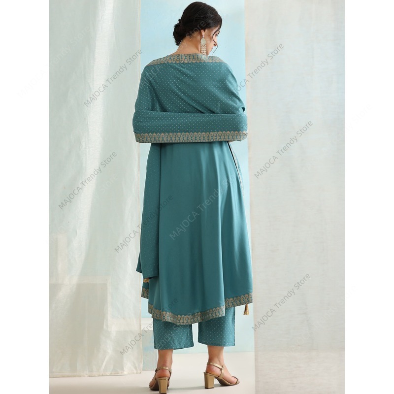 Completo Indiano Blu Pavone da - Salwar Kameez Set recensione e prezzo